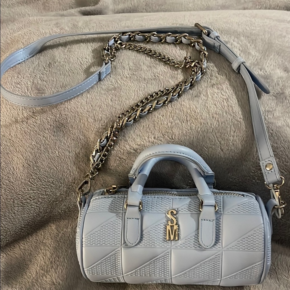 NEW Steve Madden Crossbody Quilted Blue Handbag
